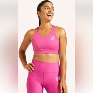 Peloton Pink Heathered Strappy Sports Bra size m